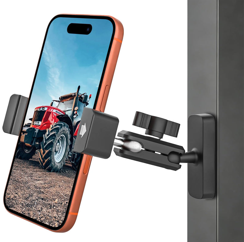 GDZN Upgraded Magnetic Tractor Forklift Excavator Phone Holder, Metal Arm | Strong Magnet, Anti-Vibration, Mounts on Front Loader, Freely Adjustable, for iPhone 17 16 15, Galaxy, 4-7" Smartphone