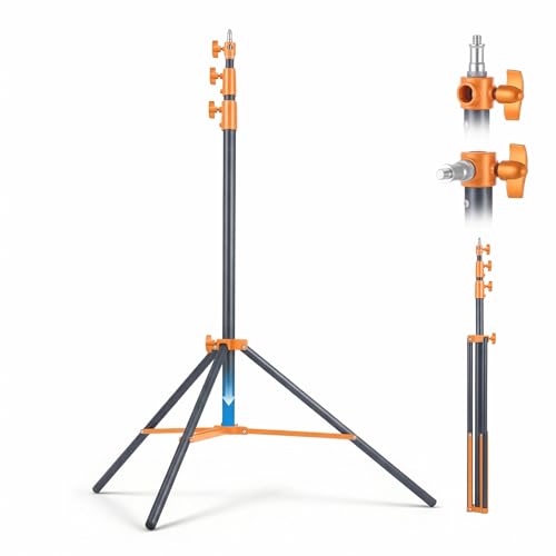 Light Stand Photography, 9.2ft/280cm Air-Cushioned Heavy Duty Tripod Stand Orange