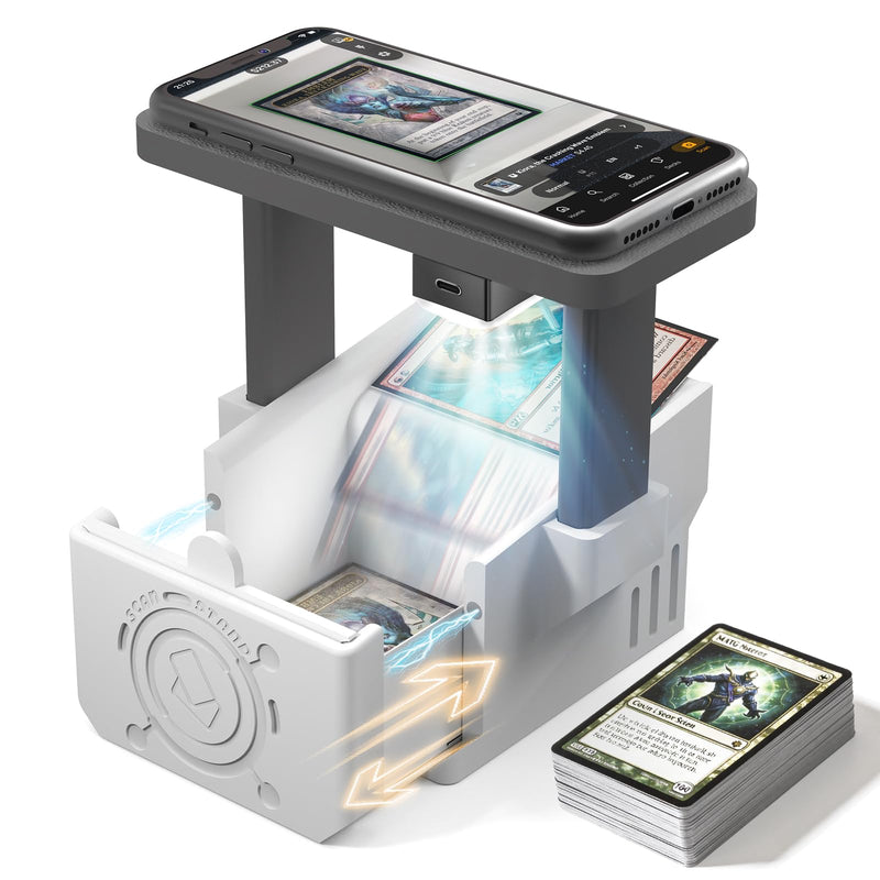 [AUSTRALIA] - Card Scanner Pro Max–Card Scanner Stand for MTG & TCG, Scan Sleeved & Unsleeved Trading Cards, Phone Holder with Rechargeable Magnetic Fill Light, 3 Modes 6 Levels, MTG Card Scanner Stand for ManaBox 