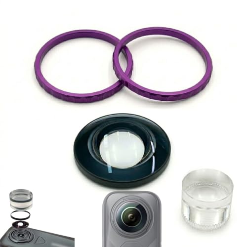 Koulele Replacement Camera Lens for Insta360 X5, Panoramic Camera, Black Glass Repair Part Accessories, 360 Degree Wide-Angle Lens with Anti-Reflective Multi-Layer Coating (Purple(1-Pack)) Purple(1-pack)