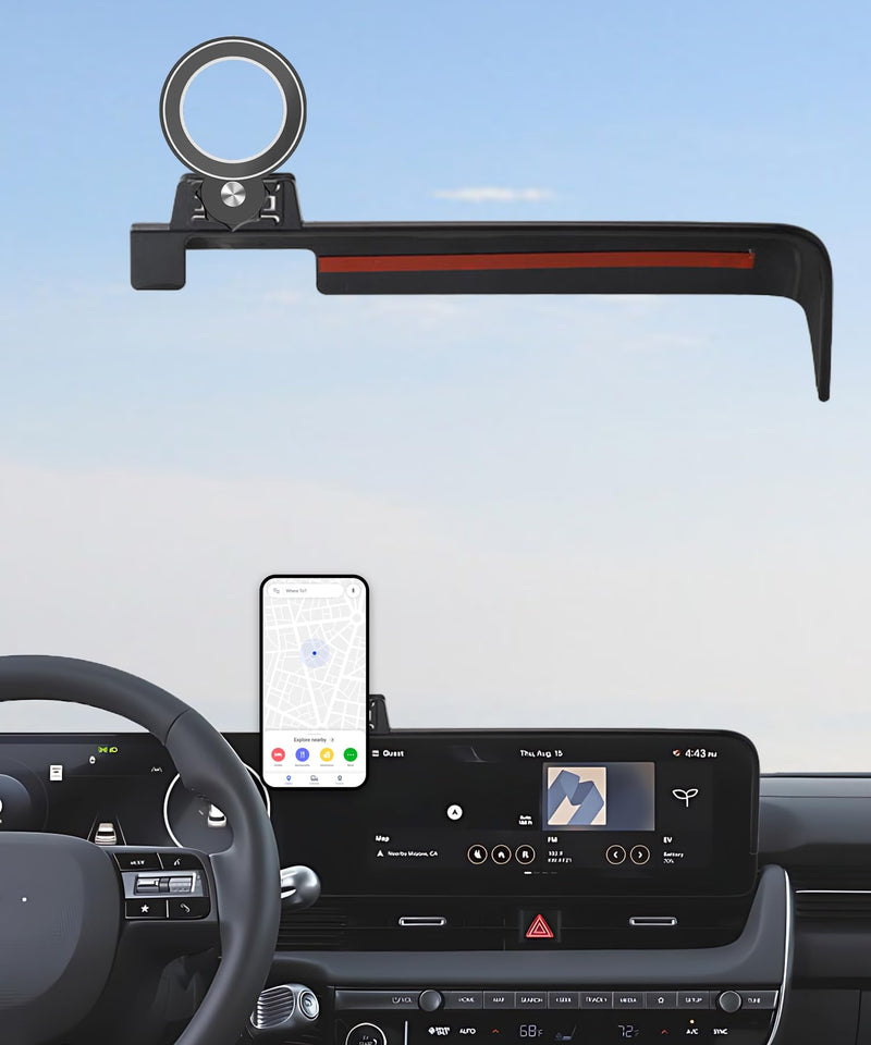 Car Phone Holder for 2022 2023 2024 2025 Hyundai loniq 5 Accessories | Apply to 12.3 Inch Touch Screen Fixed Clip-on MagSafe Strong Magnetic Cell Phone Mount Hands-Free 360° Rotatable for 2022-2025 Hyundai loniq 5 (12.3 Inch Screen)