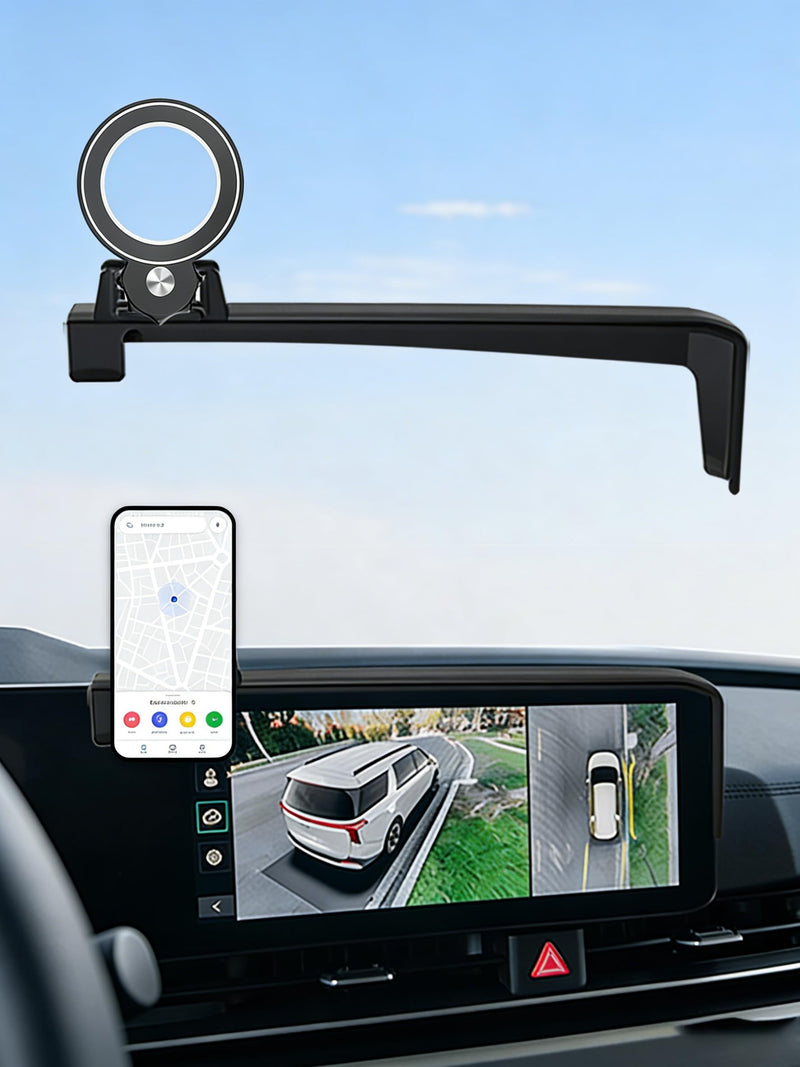 Car Phone Holder for 2025 2026 Kia Carnival/Carnival EV Accessories | 12.3-in Screen Clip-On 360° Rotatable MagSafe Magnetic Cell Phone Mount, 3D Fit Navigation Cradle, Will Not Block Air Vents fit for 2025 2026 Kia Carnival(12.3 Inch Screen)