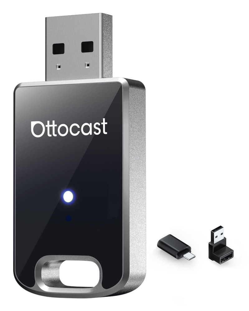 OTTOCAST Mini Edge 2-in-1 Wireless CarPlay & Android Auto Adapter 2026 | Aluminum Body,GPS Passthrough,Auto Reconnect,Plug & Play,iPhone & Android,Seamless Calls,Music & Navigation,Factory Controls