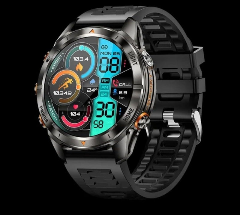 2025 Military Smart Watch for Men,1.46" HD Display,100+ Sport Modes,Heart Rate/Blood Oxygen,Flashlight,30M Waterproof Outdoor Fitness Tracker Watch with Bluetooth Call & Voice Assistant (Black) Black