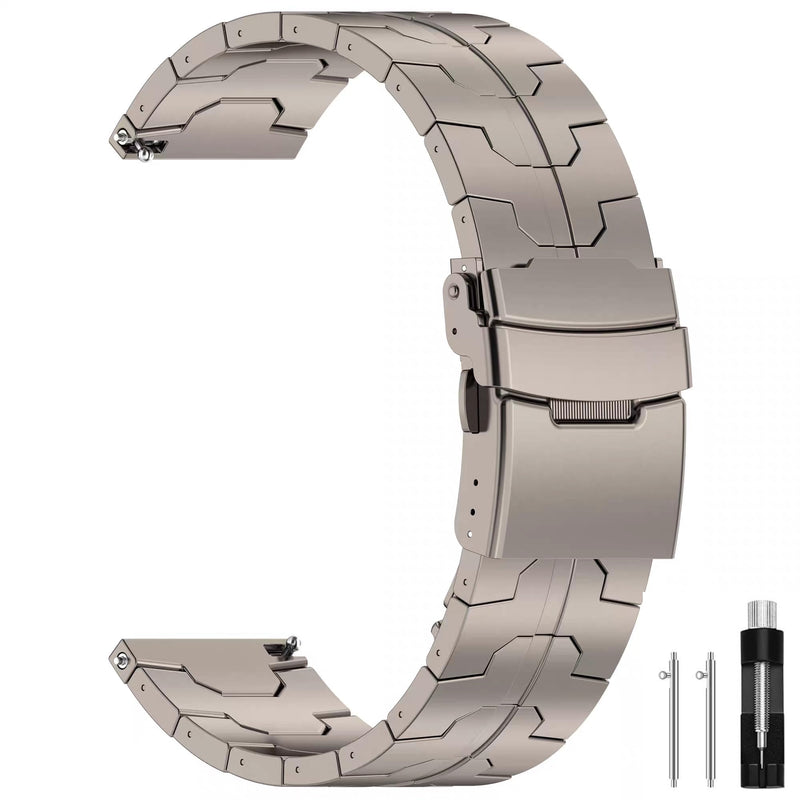 Universal Titanium Quick Release Watch Band with 20mm 22mm Lug Width, Adjustable Titanium Metal Strap for Samsung Galaxy Watch 7/6/5/4/3, Garmin Venu 4 45mm/ Venu 2S for Men Women