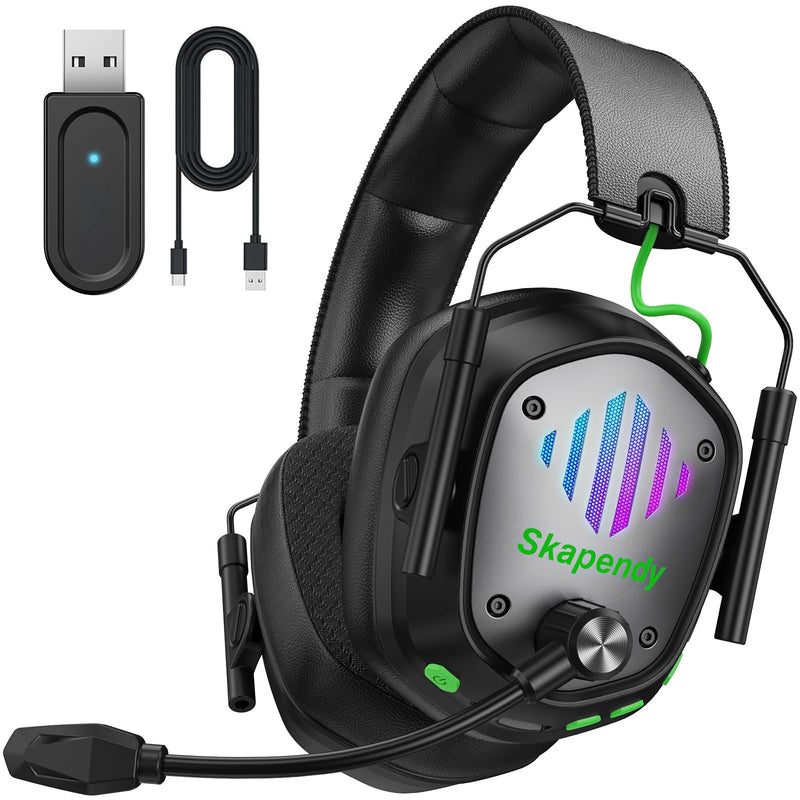 [AUSTRALIA] - Wireless Gaming Headset for PS5, PS4, PC, Switch – 2.4GHz & Bluetooth Headphones with Mic, 20ms Low Latency, 3D Stereo Sound, ENC Noise Canceling, RGB Lighting, 50H Battery Life Graphite Black 