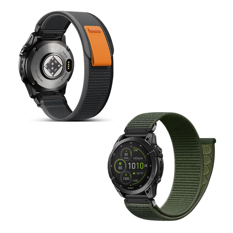 Compatible with Garmin Watch Band, 22mm Quickfit Nylon Replacement Sport Watch Bands Compatible with Garmin Fenix 8 & Tactix 8 AMOLED 47mm/Fenix E/7 Pro/7/6/6 Pro/5/5 Plus/Forerunner 945/965