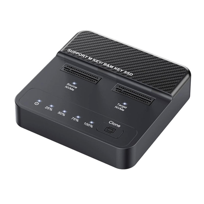 Cloner Dual-Bay NVME M.2 M-Key to USB-C Type-C One-Click Offline Clone Backup Enclosure 20Gbps Hyper Vertical Duplicator Dual SSD with Offline Cloner