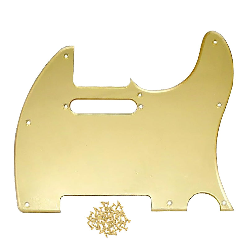 8 Hole Mirror Tele Pickguard Scratch Plate for USA/Mexican Fender American Standard Telecaster Modern Style Electric Guitar (Gold) Gold (Mirror)