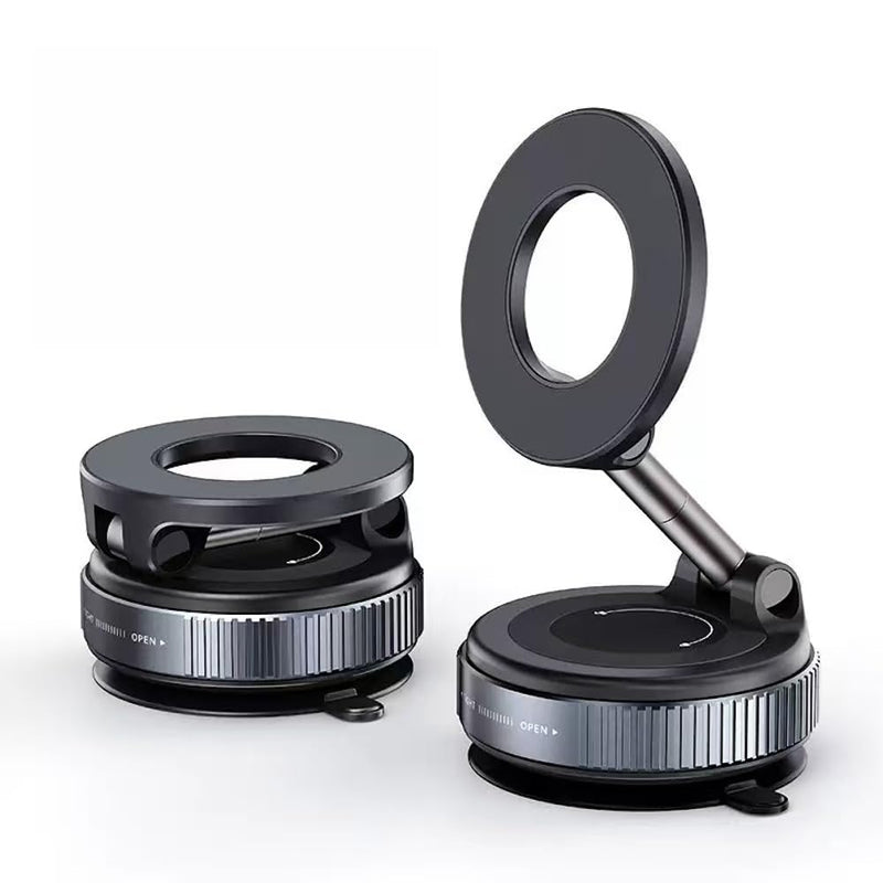 Magnetic Car Phone Holder for MagSafe, 360° Ajustable Vacuum, Hand Free, with Heavy Duty Magnet, Suction Cup Phone Mount for Car, Compatible with All Smartphones