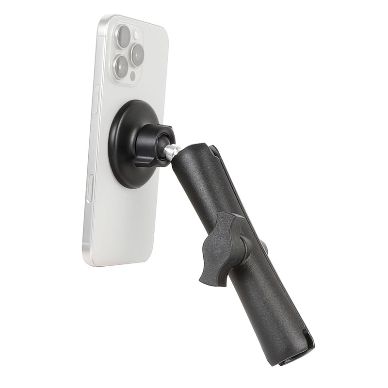 Magnetic Cell Phone Holder Base with 5.91" Double Socket arm for MagSafe iPhone 17 16 15 14 13 Series,Compatible with RAM B Size Mounts Magnetic Phone Holder with 5.91" Arm