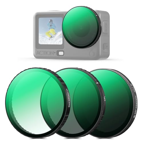 K&F CONCEPT CPL VND Effect Filter Kit for DJI Osmo Action 6 Snap on-3Pack VND+CPL+Black Diffusion 1/4