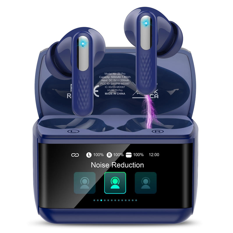 Wireless Earbuds, Bluetooth 5.4 Headphones, 48H HiFi Stereo Bluetooth Ear Buds with 5 EQ Modes, Transparency Mode, IPX7 Earphones, Blue