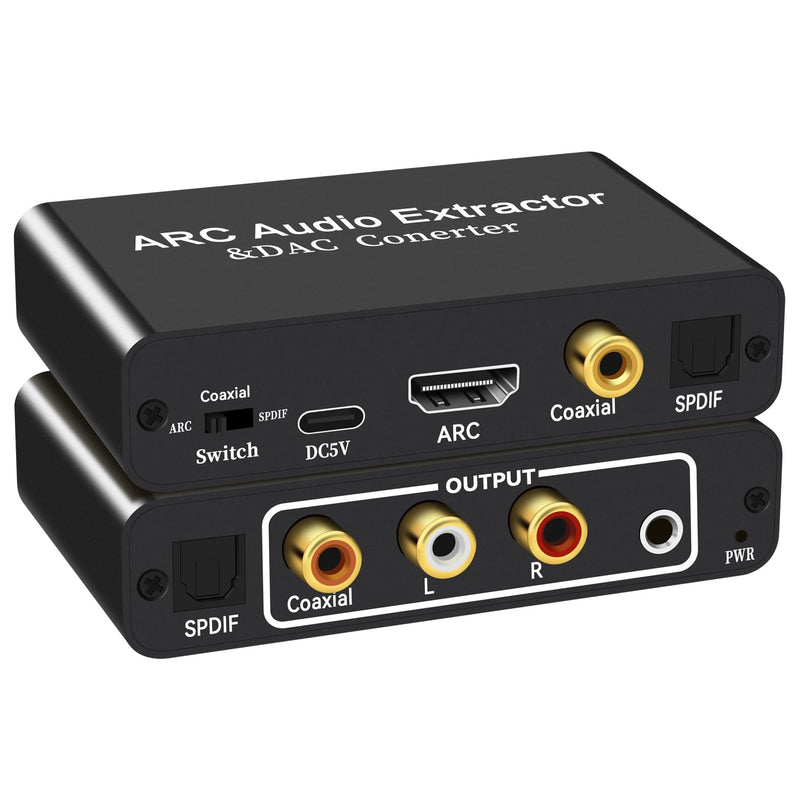 [AUSTRALIA] - HDMI ARC Audio Extractor, XinYaa 192KHz ARC Audio Extractor DAC Converter, Digital to Analog Audio Converter, Optical/SPDIF Coaxial HDMI ARC to Optical/SPDIF Coaxial Stereo L/R 3.5mm Jack for TV ARC-02 1 