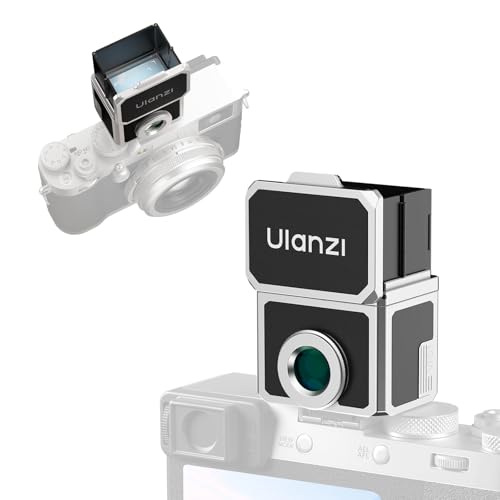ULANZI VF01 28mm Optical Waist-Level Viewfinder w Switchable 35/50 Framelines, 3-Group High-Clarity Lens, Magnetic Flip Hood, Universal Cold Shoe Mount, Retro Aluminum & Leather Design(Silver) SILVER