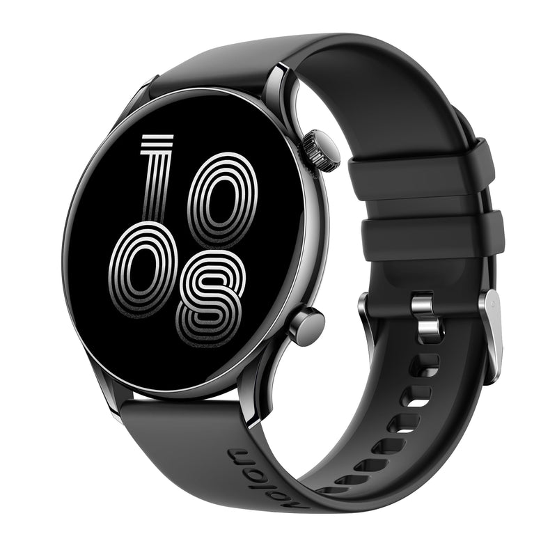 AOLON GTR3 Smart Watch for Men Women, AMOLED Display, Fitness Tracker | Ultra Thin 8.8mm Smartwatch with AMOLED AOD Display, 110+ Sports Modes, Heart Rate Sleep Monitor, IP68 Waterproof Black