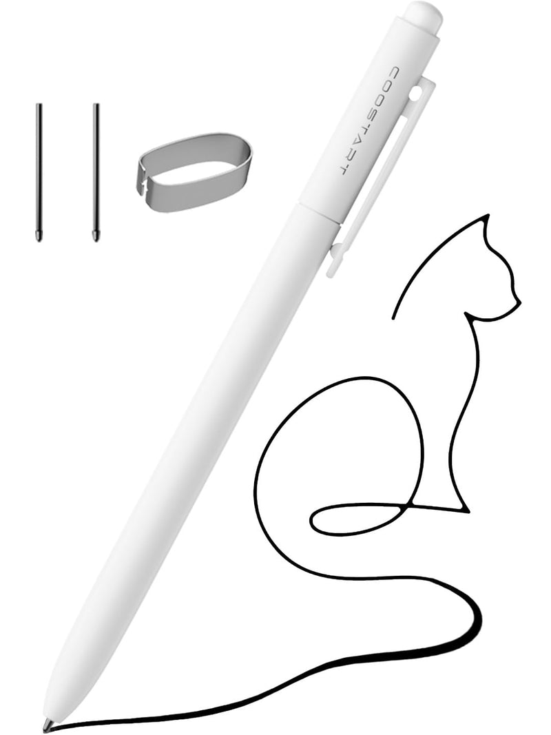 EMR Stylus Pencil for Remarkable 2/1, 4096 Pressure Sensitivity, Palm Rejection, Tilt Function, No Charging, Digital Pen for Kindle Scribe/BOOX Onyx/Samsung/Wacom EMR Devices, White with 2 Tips