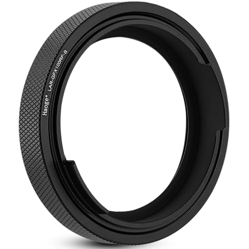 Haoge Adapter Ring for Fujifilm GFX100RF Camera Square Metal Lens Hood Accessories Bayonet Shades Compatible with GFX100RF Original Lens Cap Black