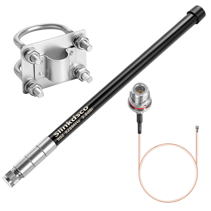 [AUSTRALIA] - Waterproof 5.8dBi Meshtastic Lora 915MHz Node/Repeaters/Module Devices Fiberglass Antenna with N Male Connector & IPEX/u.fl Adapter Cable, Slinkdsco 