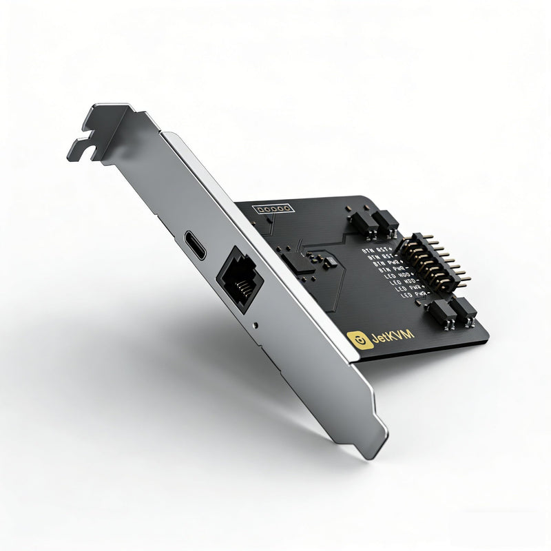 JetKVM ATX Extension Board,Jet KVM ATX Power Remote Control | BIOS-Level Remote Power ON/OFF, Reset PC Server Data Center,Single-Cable Pass-Through Power,Dual Headers,2 PCIe Brackets