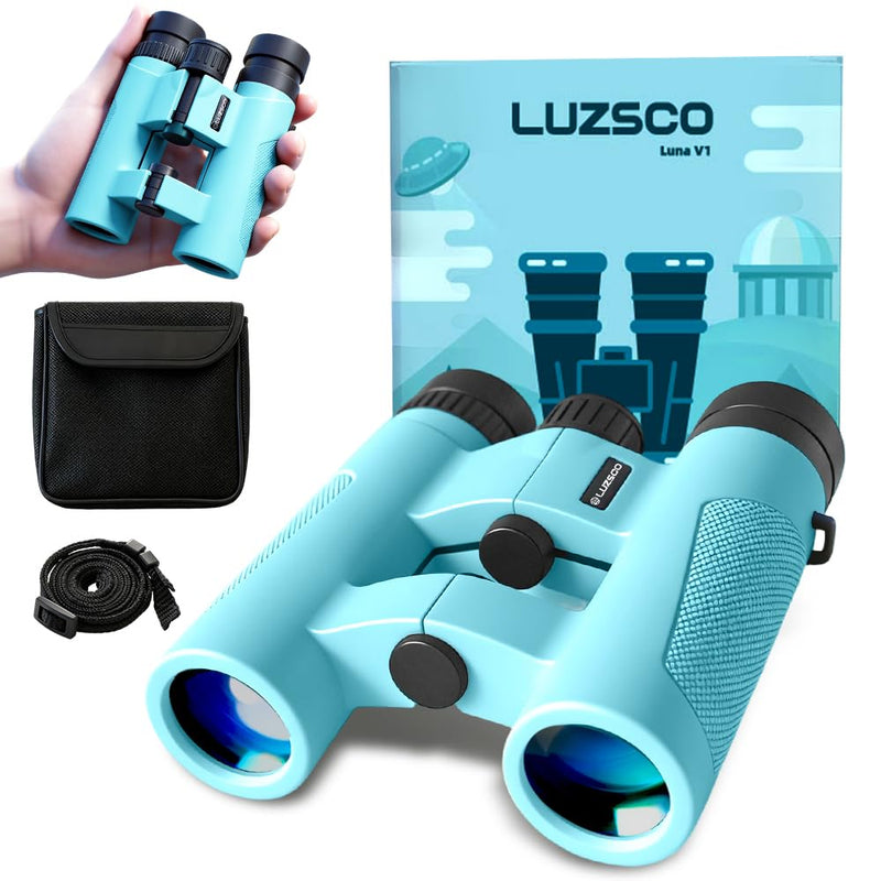 [AUSTRALIA] - 10x25 HD Binoculars for Kids & Adults – Lightweight Blue Mini Binoculars with 10X Magnification, FMC Lenses & Easy Focus, Portable Binoculars for Children and Adults, Travel, Bird Watching, Hiking 