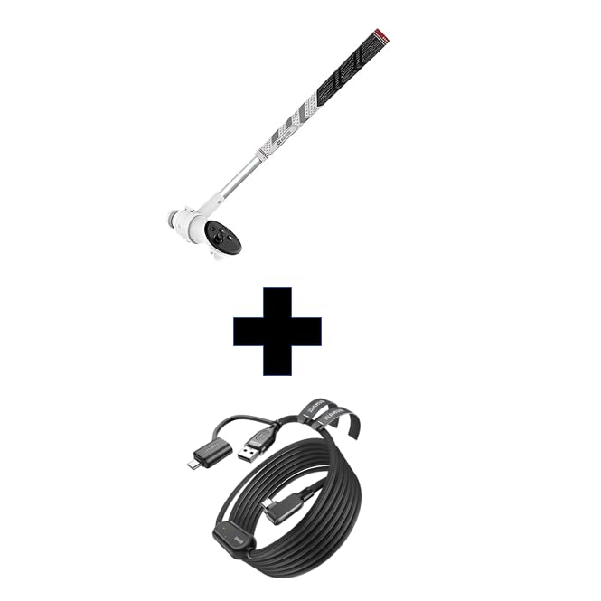 AMVR Link Cable with Charging 16FT Compatible with Meta Quest 3/3S/2/Pico 4 Accessories & AMVR Golf Club Attachment Compatible with Meta/Oculus Quest 3S/Quest 3