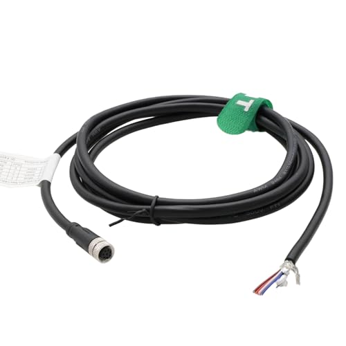 M8 8pin Female to Flying Cable for Baumer CX Machine Vision Industrial Camera Sensor Automation Control I/O Power Data, A-Code, Shielded, 20m M8 8 pin female to open