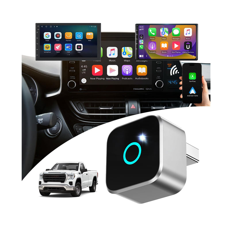 【Compatible with 2016-2021 Sierra（Wired Model）】 Wireless Adapter | 2-in-1 Wireless CarPlay & Android Auto Adapter【Designed for IntelliLink Infotainment System】Small & discreet