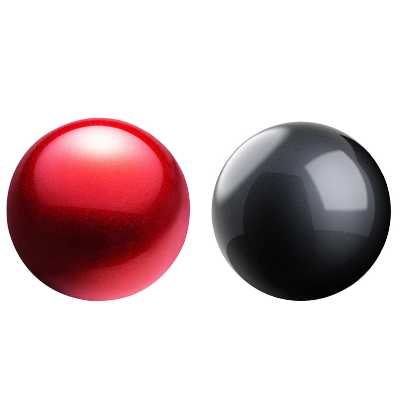 SANWA 2PCS 40mm/1.57in Trackball Replacement Ball for GMAWTB40, GMABTTB41, GMATB39, Kensington Orbit Fusion, and Other Compatible Trackball Mice, Glossy Red + Black
