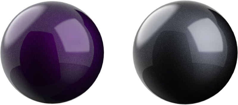 SANWA 2PCS 40mm/1.57in Trackball Replacement Ball for GMAWTB40, GMABTTB41, GMATB39, Kensington Orbit Fusion, and Other Compatible Trackball Mice, Glossy Purple + Black