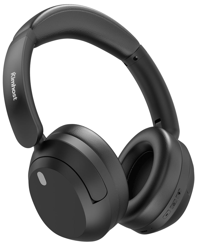KIMHOST T30 Active Noise Cancelling Headphones, 120Hrs Playtime Bluetooth 5.3 Headphones, Multipoint, Deep Bass, Foldable, HiFi Stereo Wireless Over Ear Headphone for Travel, Office, Music, Game, Gym