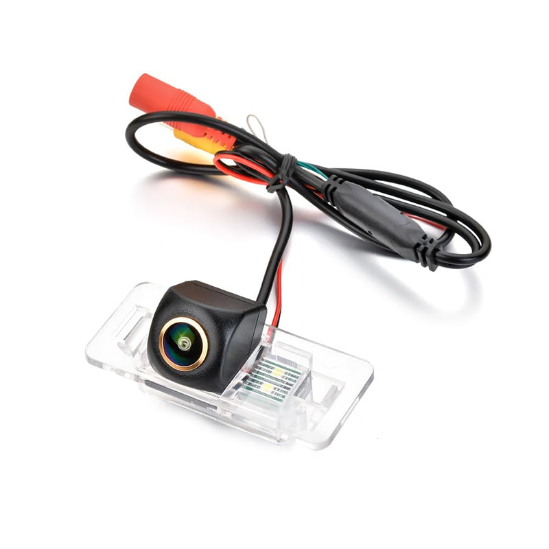 AHD 720P/CVBS Car Rear/Front View Camera's Fisheye Lens License Plate Camera with RCA Cable & Vehicle Camera for BMW 3 E46 E90 E91 E92 5 E39 E60 E61 X5 E53 E70 & Backup Golden Camera