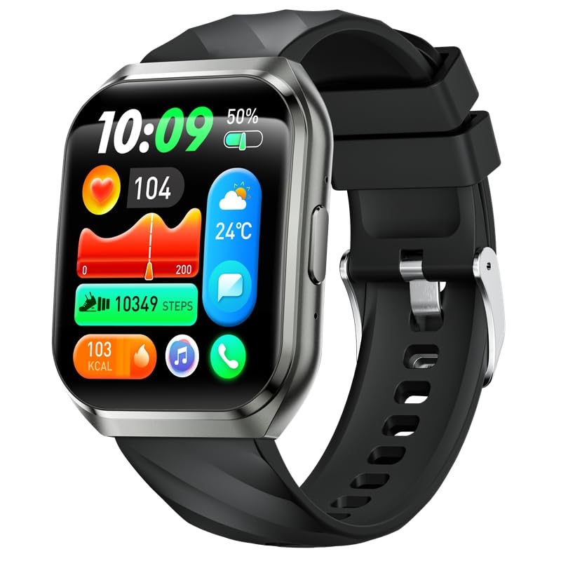 Smart Watch for Men, 1000mAh Long Battery, Bluetooth Calling, Heart Rate & Sleep Tracking, 100+ Sports Modes, IP68 Waterproof Fitness Tracker for Android & iPhone
