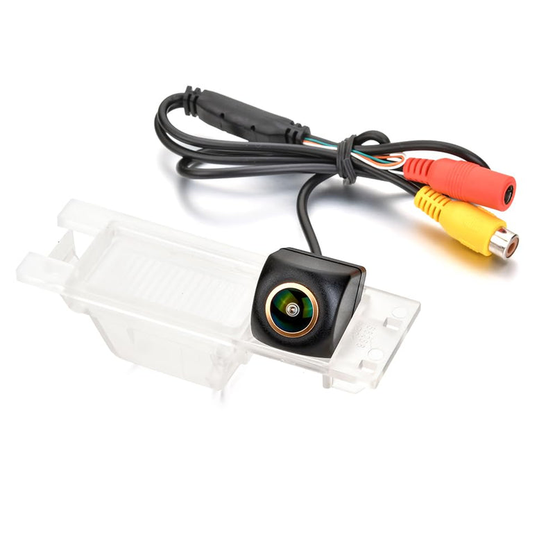 AHD 720P/CVBS Car Rear/Front View Fisheye Lens License Plate Camera with RCA Cable & Vehicle Camera for Buick Regal/Excelle XT/Chevrolet Vectra/Holden/Malibu/Vauxhall & Backup Golden Camera