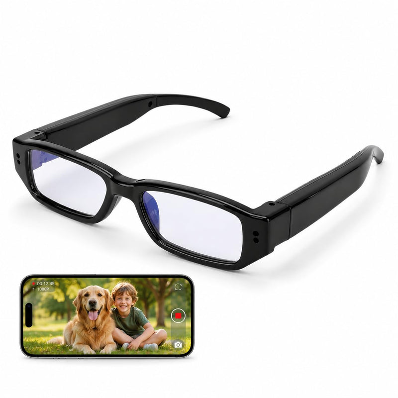 Diyeeni Camera Glasses, Wearable HD 1080P Video Smart Glasses, Outdoor Sport Action Recording Glass Camera, Motorcycle Riding Portable Wearable Eye Glasses for Cycling