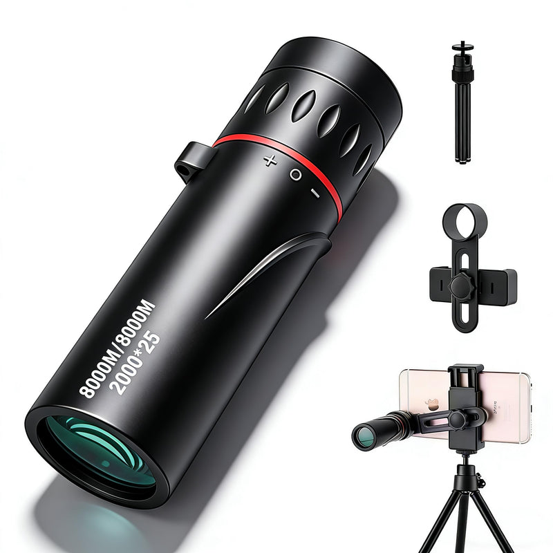 [AUSTRALIA] - Mini Monocular Telescope with Phone Adapter, 25X Magnification Portable Single Tube for Hiking, Bird Watching, Stargazing, and Outdoor Adventures B 
