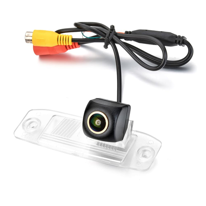 AHD 720P/CVBS Car Rear View Camera's Fisheye Lens License Plate Camera with RCA Cable & Vehicle Camera for Hyundai Accent MC Avante Elantra Sonata Tucson Veracruz KIA & Backup Golden Camera