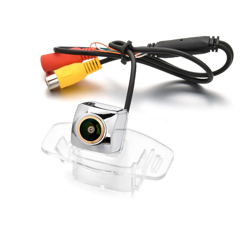 AHD 720P/CVBS Car Rear View Fisheye Lens License Plate Camera with RCA Cable & Vehicle Camera for Honda Accord/Spirior/City/Fit Sedan/Honda Civic/Ciimo/Honda Crider & Silver Backup Camera
