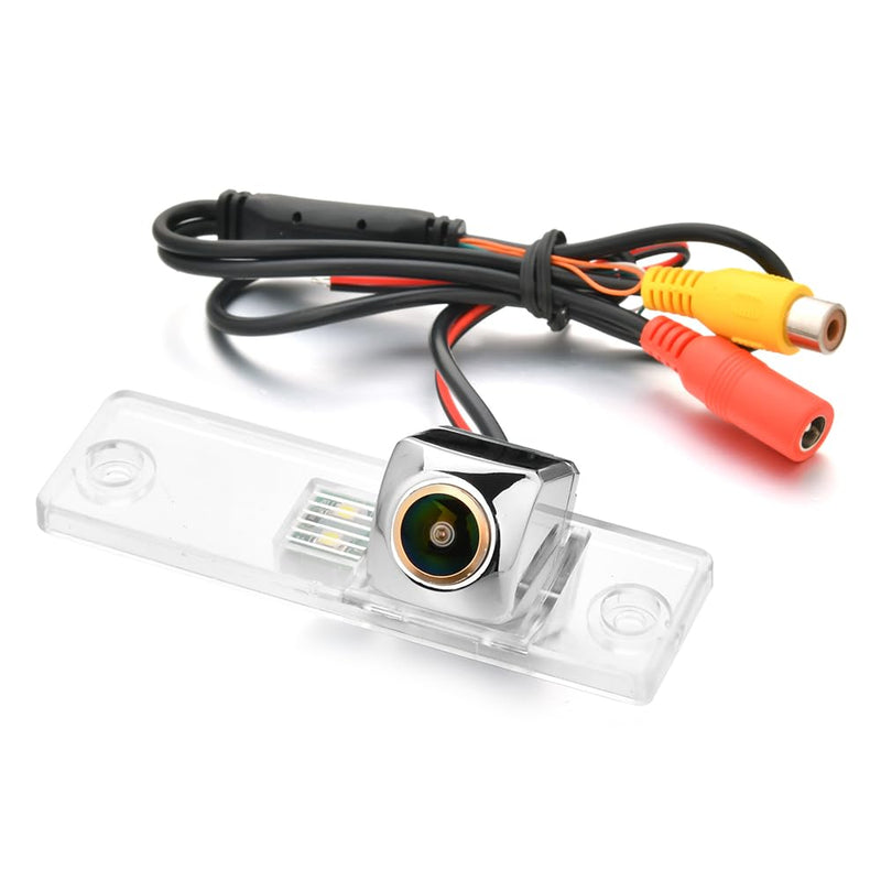 AHD 720P/CVBS Car Rear View Camera's Fisheye Lens License Plate Camera with RCA Cable & Vehicle Camera for Toyota 4Runner/Hilux Surf/Toyota Fortuner SW4 / Toyota Innova & Silver Backup Camera