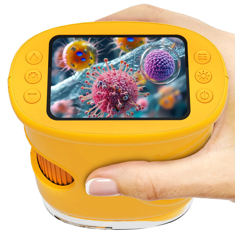 1000X Handheld Microscope for Kids: Pocket Digital Microscope with 1080P&2.0''IPS Screen&Photo/Video - Portable Edu Science Kits for Girls Boys - STEM Toys Birthday Gifts Ages 3-6 6-12(Orange) Orange