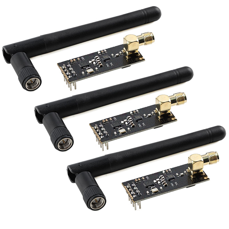 3Pcs NRF24L01 PA LNA Wireless Transceiver Module 1100m Long Range 2.4GHz High Power Low Noise Amplifier Transmit Receive Antenna