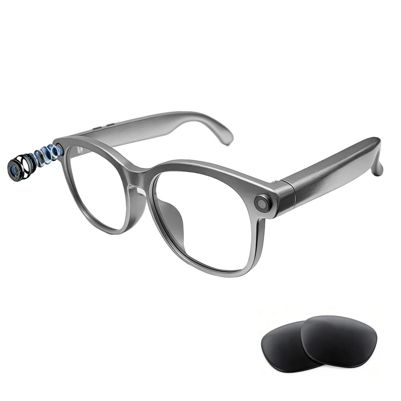2026 AI Glasses with Anti-Shake 8MP Camera & 1080P HD Video Recording, Smart Glasses for Adults,with Translation, AI Voice Assistant,Object Recognition, Conferences Recording
