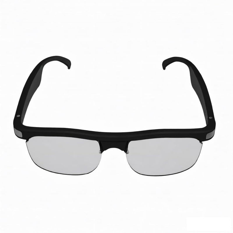 BLUETOGLASSES Smart Audio Sunglasses, Open-Ear Bluetooth 5.3 Glasses for Music & Calls, HD Stereo, Blue Light Protection, Wayfarer Style, White (Black) Black