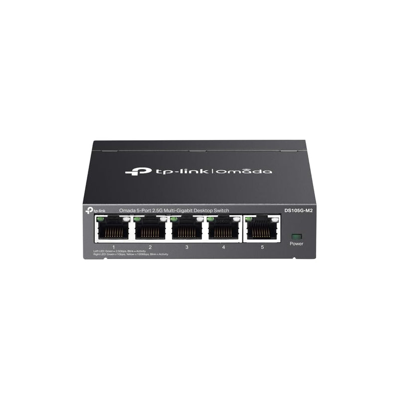Omada DS105G-M2, 5 Port 2.5G Multi-Gig Unmanaged Switch | 25Gbps Switching Capacity, Silent Fanless Operation, Ideal for Gaming, 4K Video, NAS & WiFi 6