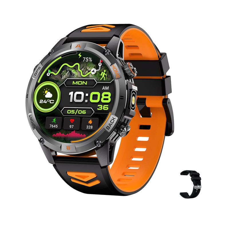 Smart Watch for Men with 7-Day Battery and Built-in GPS, 1.46" Round Fitness Watch, Heart Rate/SpO2/Sleep Monitor, IP68 Waterproof, Compatible with Android iOS (Color Blocking) Color Blocking