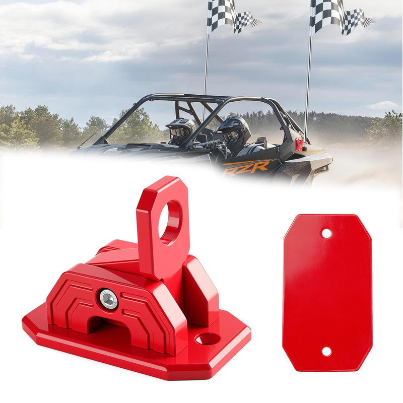 CB Antenna Mount, Universal Vehicle No-Drill Antenna Holder Fit Truck SUV | Red CB Antenna Holder, No-Drill Mount, Made of Aluminum Alloy, Rust and Corrosion Resistant