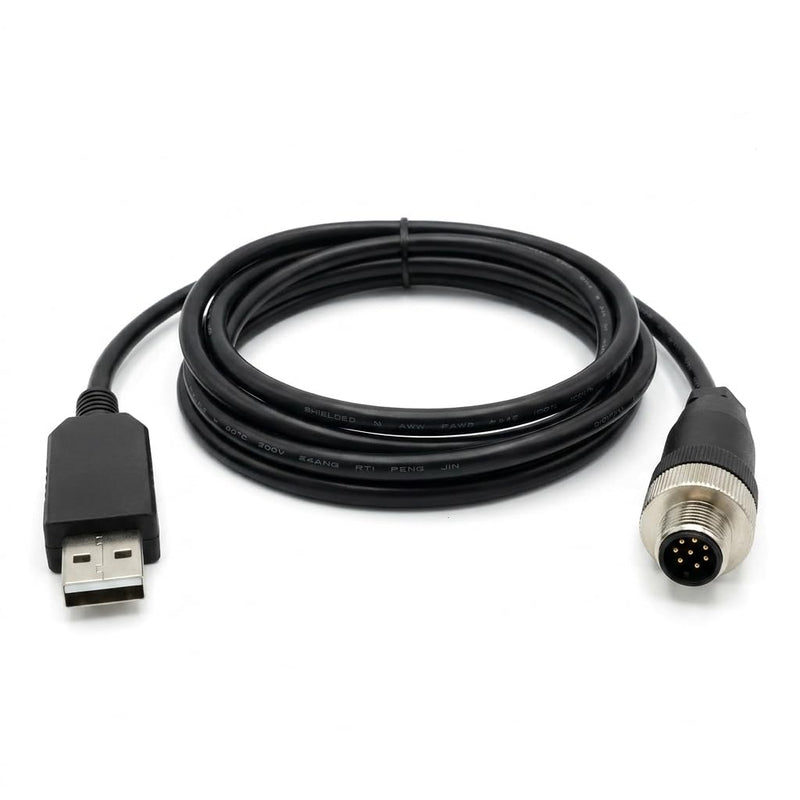 USB to M12 8 Pin Cable FT232RL RS232 Serial Cable for Mettler Toledo ICS Scales, 6ft Industrial Shielded Data Cable for Weighing Data Transfer