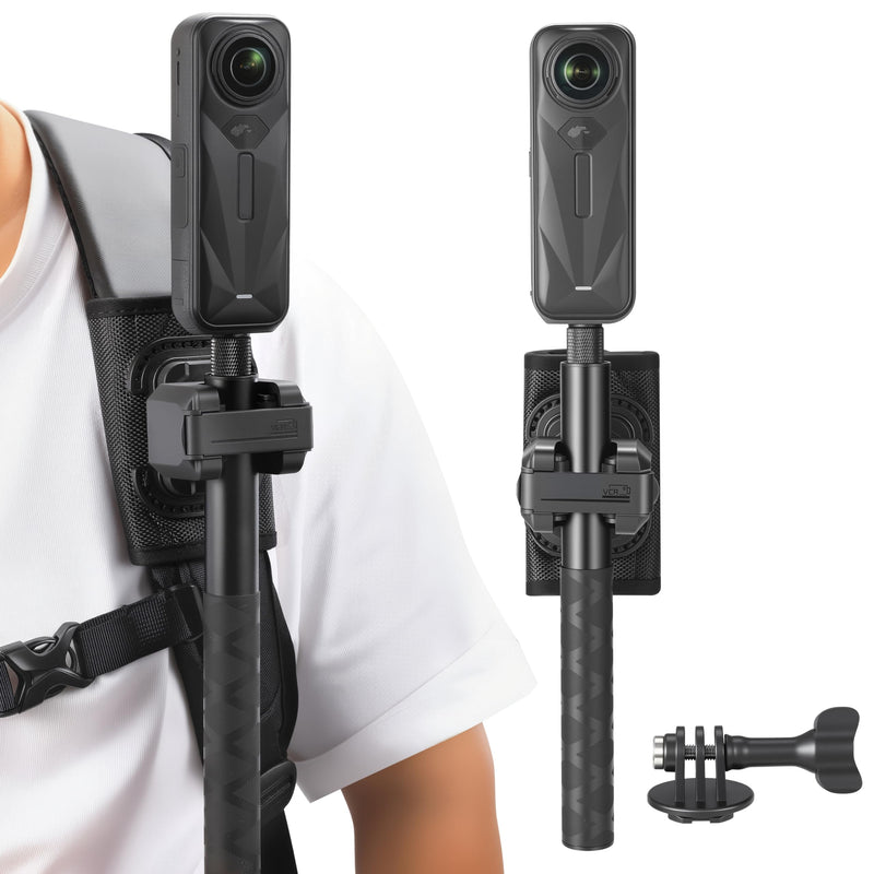 [AUSTRALIA] - Selfie Stick Holster Backpack Clip Mount for insta360 X5 X4 Air for gopro Hero 13 12 MAX 2 Strap for DJI Osmo 360 Action 6 5 Pocket 3 Accessories 