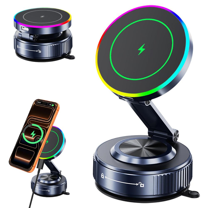 for MagSafe Car Mount Charger,15W Wireless Charge,Phone Holder for Your Car | [120+LBS Strong Suction & 3000gf Magnetic] 360° Adjustable Car Phone Holder for iPhone 17 16 15 14 13 12 Pro Max Air Plus
