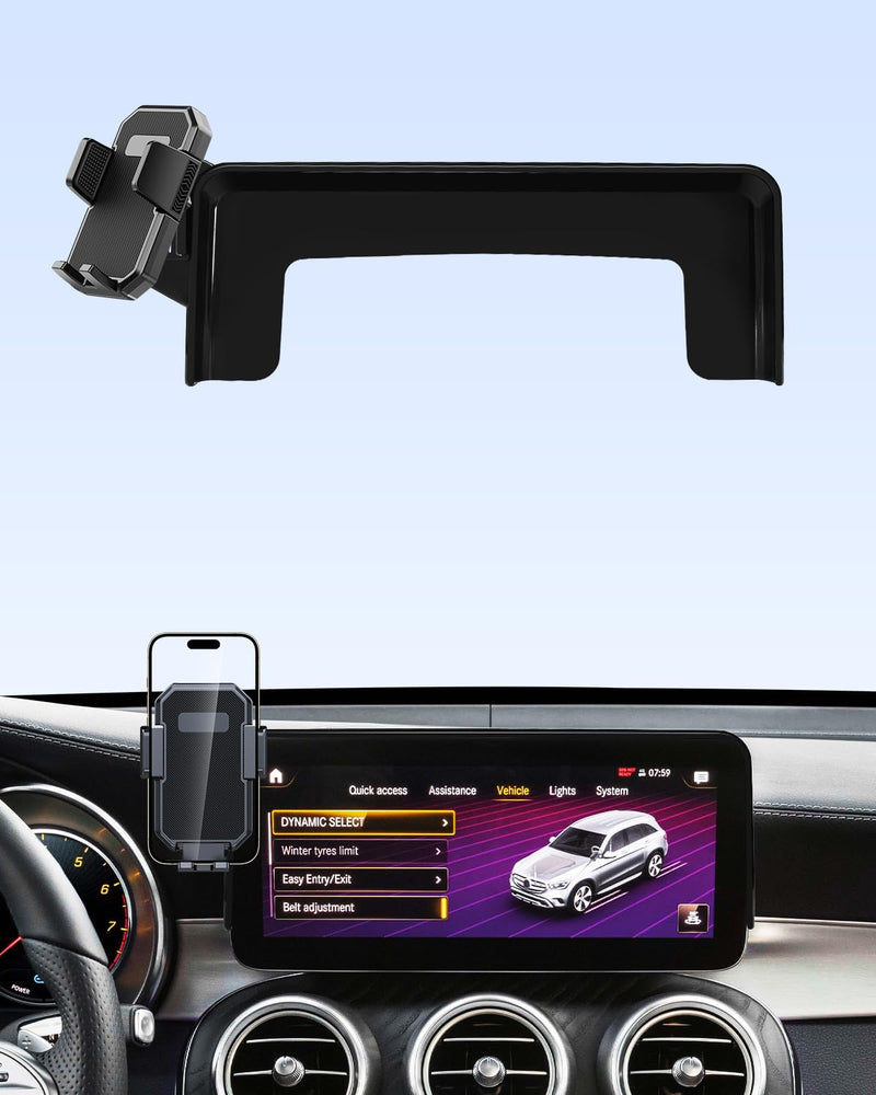 PZK Car Phone Holder for 2020-2022 Mercedes-Benz GLC/C-Class 2019-2021 | 10.25-Inch Screen Auto Lock Car Phone Mount One Button Release Fixed Clip Hands-Free 360° Rotation Fit 4.0-7.0'' Phones GLC 2020-2022 / C-Class 2019-2021 (10.25-Inch)